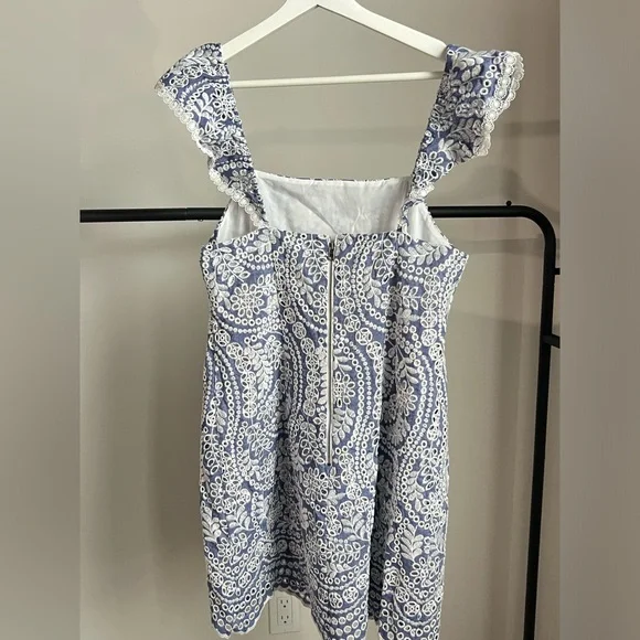 esme embroidered mini dress White Square Neck Esme Mini Dress main image 1